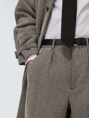 Pantaloni de lână cu model herringbone Giorgio Armani