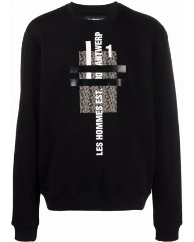 Rund hals trykt sweatshirt Les Hommes svart