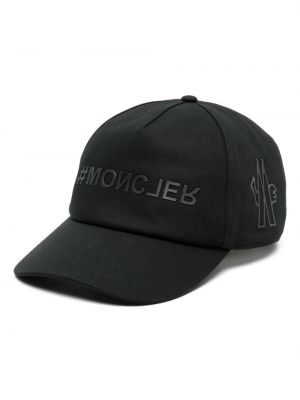 Памучна шапка с козирки Moncler Grenoble черно
