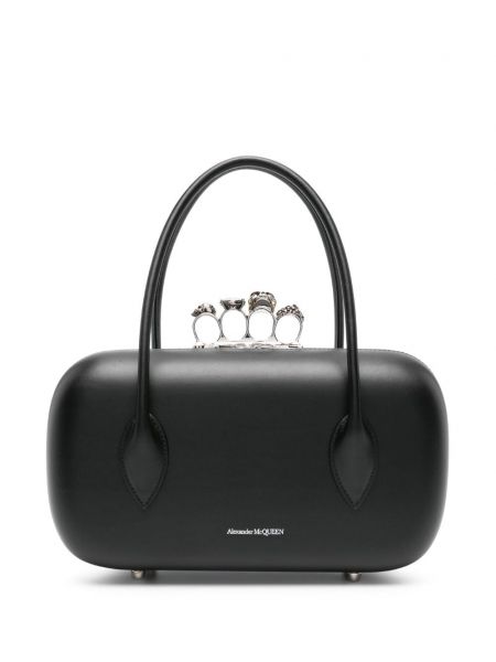 Læder shopping bag Alexander Mcqueen sort