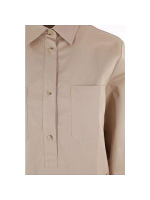 Blusa de algodón con bolsillos Totême beige