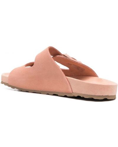 Semišové sandály s přezkou Manebi růžové