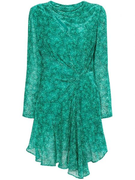 Drapírozott mini ruha Isabel Marant zöld
