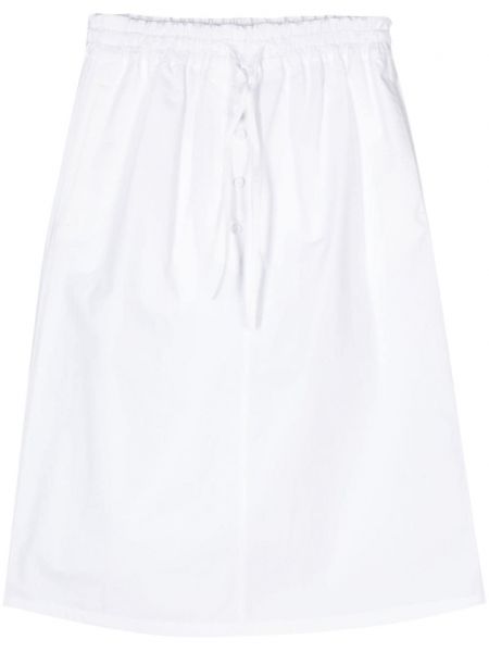 Robe mi-longue à boutons en coton Jil Sander blanc