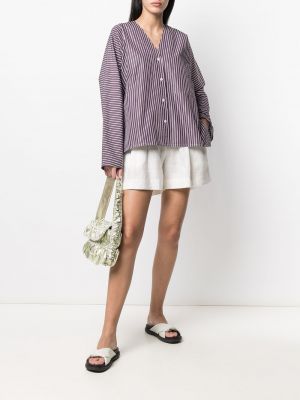 Camisa a rayas con escote v Sofie D'hoore violeta
