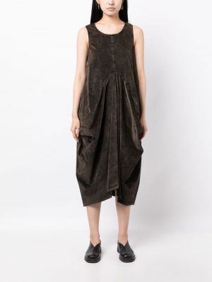 Asymetrické bavlněné šaty Uma Wang hnědé