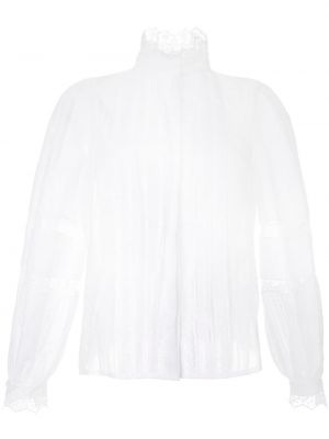Čipkovaná plisovaná košeľa Dice Kayek biela