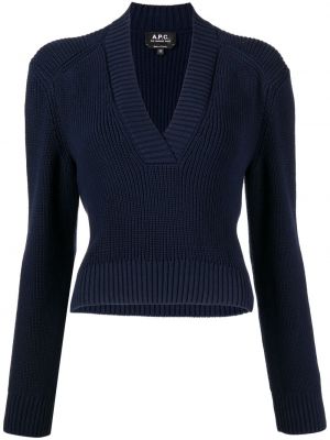 Pletený sveter A.p.c. modrá