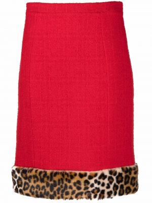 Falda leopardo Moschino rojo