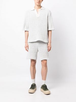 Polo en tricot avec manches courtes Sunnei gris