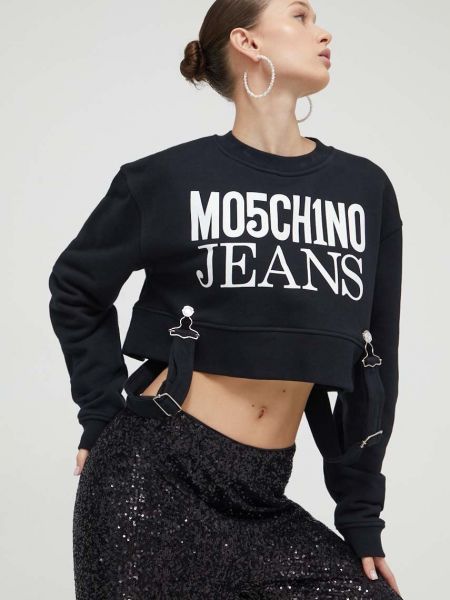 Pamut melegítő felső Moschino Jeans fekete