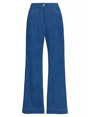 Джинсовые брюки Courtney из смесового хлопка Akris Punto, medium blue denim