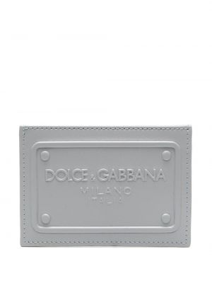 Kožená peněženka Dolce & Gabbana šedá