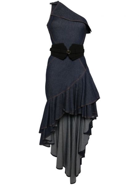 Φόρεμα με έναν ώμο Saiid Kobeisy μπλε