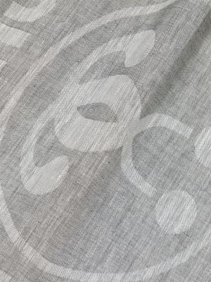 Žakárový lněný šál Moschino šedý