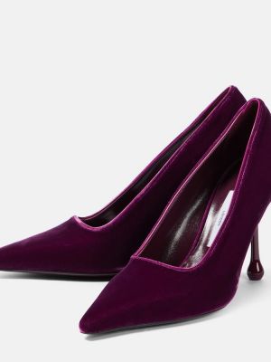 Pantofi cu toc de catifea Jimmy Choo violet