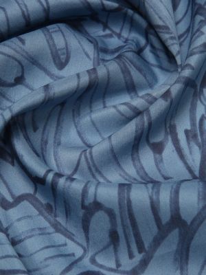 Хлопковый шелковый платок Ermenegildo Zegna синий