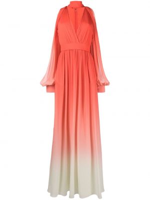 Jedwabna sukienka wieczorowa gradientowa Elie Saab różowa