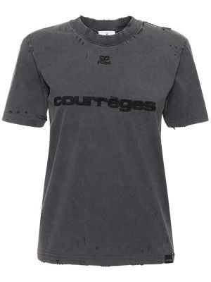 Džerzej bavlnené tričko Courreges sivá