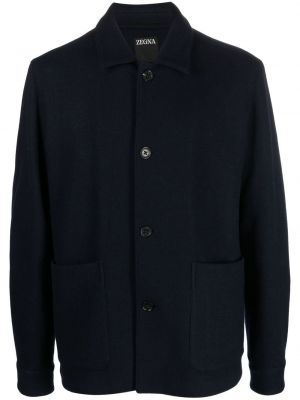 Kabát s knoflíky Zegna modrý