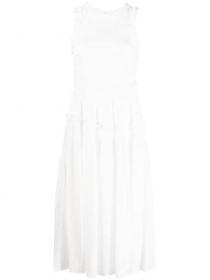 Plisované šaty s volánmi B+ab biela