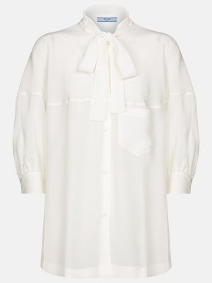 Μεταξωτή μπλούζα Prada λευκό