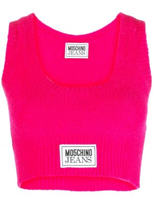 Crop top tricotate Moschino Jeans roz