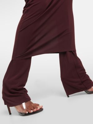 Midi φούστα με ψηλή μέση από ζέρσεϋ Alaia κόκκινο