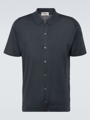 Camicia di cotone John Smedley grigio