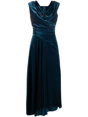 Βελούδινη μίντι φόρεμα Talbot Runhof μπλε