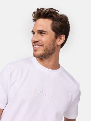 T-shirt Smiler. blanc