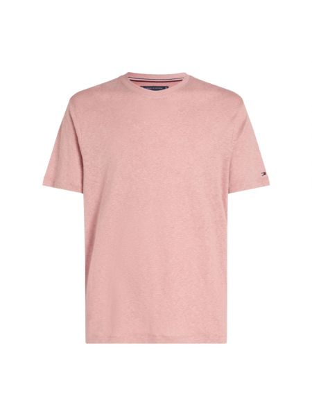 Leinen t-shirt Tommy Hilfiger pink