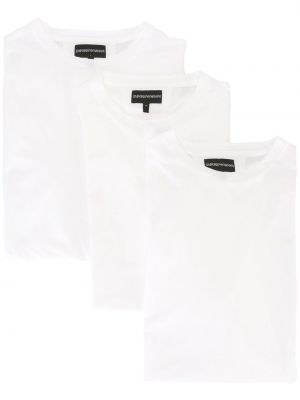 Raštuotas marškinėliai Emporio Armani balta