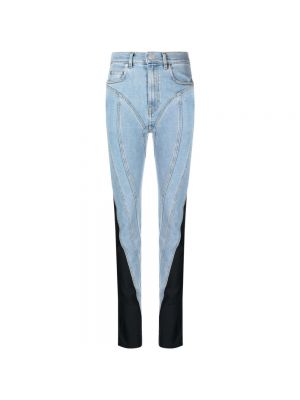 Przezroczyste jeansy skinny Mugler niebieskie