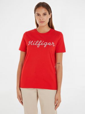 T-krekls Tommy Hilfiger sarkans