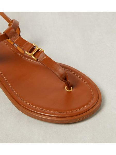 Kožené sandále Chloé hnedá