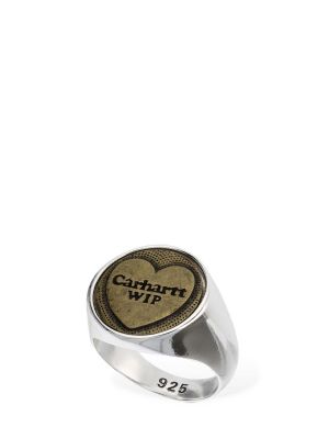Srebrny pierścionek w serca Carhartt Wip