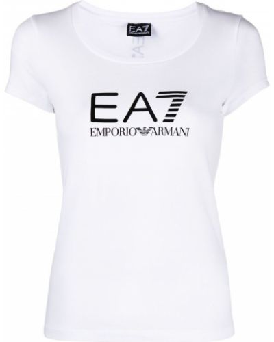 Camiseta de cuello redondo Ea7 Emporio Armani blanco