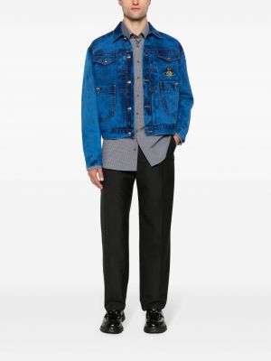 Džínová bunda s výšivkou Vivienne Westwood modrá