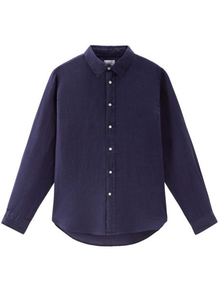 Lininė marškiniai Woolrich mėlyna
