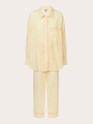 Pijama de algodón con estampado Folkloore amarillo