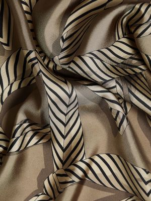 Pañuelo de seda con estampado Totême marrón