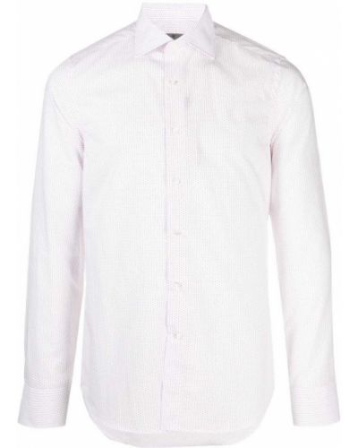 Camisa con botones slim fit Canali blanco