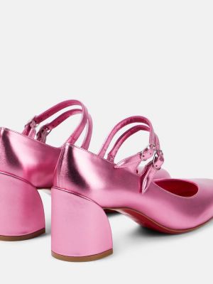 Кожени полуотворени обувки Christian Louboutin розово