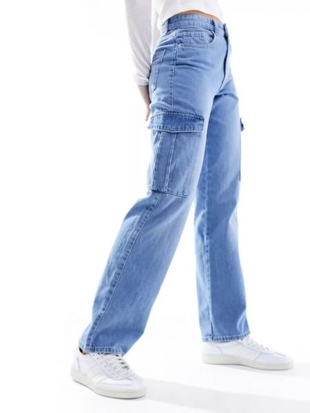 Прямые джинсы с высокой талией Only голубые