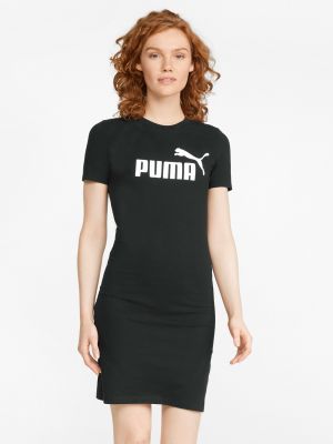Slim fit šaty s potlačou Puma čierna