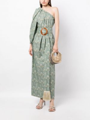 Sukienka długa bawełniana asymetryczna Nackiyé zielona