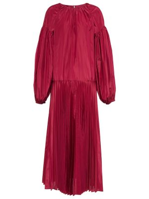 Robe mi-longue en soie Valentino rouge