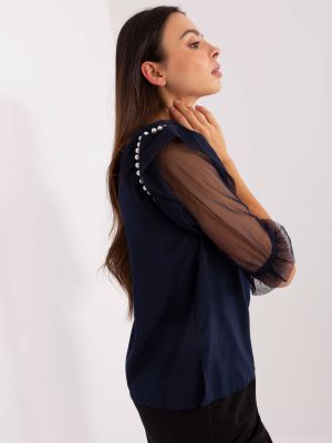 Bluza z mrežo Fashionhunters modra