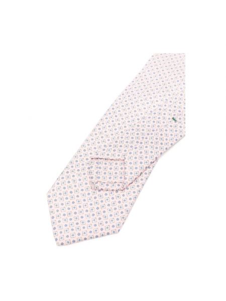 Corbata de seda con estampado con estampado geométrico Borrelli rosa
